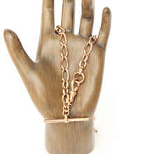 Load image into Gallery viewer, solid 9k gold antique watch chain with t-bar
