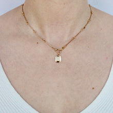Load image into Gallery viewer, 14k yellow gold Persepolis Charm Pendant on a 16" Matchstick Chain