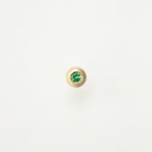 Load image into Gallery viewer, Talayee fine jewelry's suri domed stud earrings with a green garnet