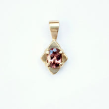 Load image into Gallery viewer, 14k yellow gold and rose zircon Tabriz Pendant handcrafted by Talayee Fine Jewelry