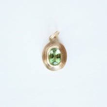 Load image into Gallery viewer, Talayee Fine Jewelry's signature Persepolis Pendant featuring a Mint Green Garnet set in 14k yellow gold