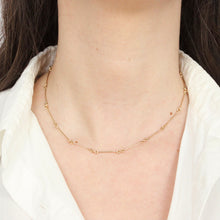 Load image into Gallery viewer, antique inspired bar link chain with dog clip clasp from talayee fine jewelry