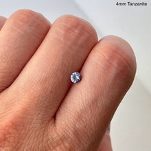 Load image into Gallery viewer, loose 4mm tanzanite round for Talayee Fine Jewelry's Juno Ring