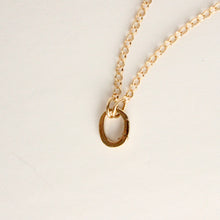 Load image into Gallery viewer, 14k gold oval charm clasp with push closure