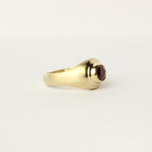 Load image into Gallery viewer, talayee fine jewelry's persepolis ring featuring a red spinel set in 18k gold shown on a white background side view