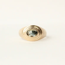 Load image into Gallery viewer, talayee fine jewelry's persepolis ring featuring a rose cut montana sapphire set in 14k gold shown on a white background