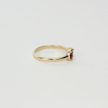 Load image into Gallery viewer, 14k gold and rose pink zircon solitaire ring handmade in san francisco by talayee fine jewelry