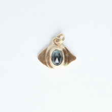Load image into Gallery viewer, Talayee fine Jewelry's Persepolis Evil Eye Pendant in 14k gold with a rosecut montana sapphire