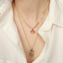 Load image into Gallery viewer, necklace layering style with a 14k yellow gold thick snake chain necklace