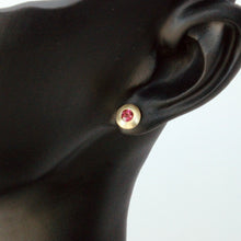 Load image into Gallery viewer, Talayee fine jewelry's suri domed stud earrings on figure