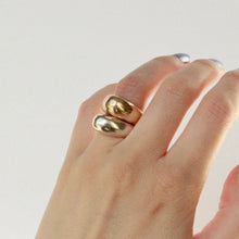 Load image into Gallery viewer, Chunky 14k gold ring chunky silver ring on hand. Mejuri statement ring.