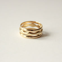 Load image into Gallery viewer, short and sweet ring vows. 3 piece stacking band vow rings