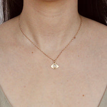 Load image into Gallery viewer, Talayee Fine Jewelry&#39;s Persepolis evil eye  pendant with a moonstone cabochon on figure
