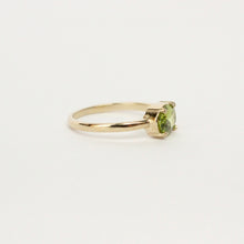 Load image into Gallery viewer, 14k gold and peridot solitaire ring handmade in san francisco by talayee fine jewelry
