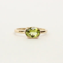 Load image into Gallery viewer, 14k gold and peridot solitaire ring handmade in san francisco by talayee fine jewelry
