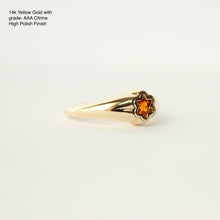 Load image into Gallery viewer, Talayee Fine Jewelry&#39;s Baby Bloom ring in 14k gold ring with a citrine on a white background- side view
