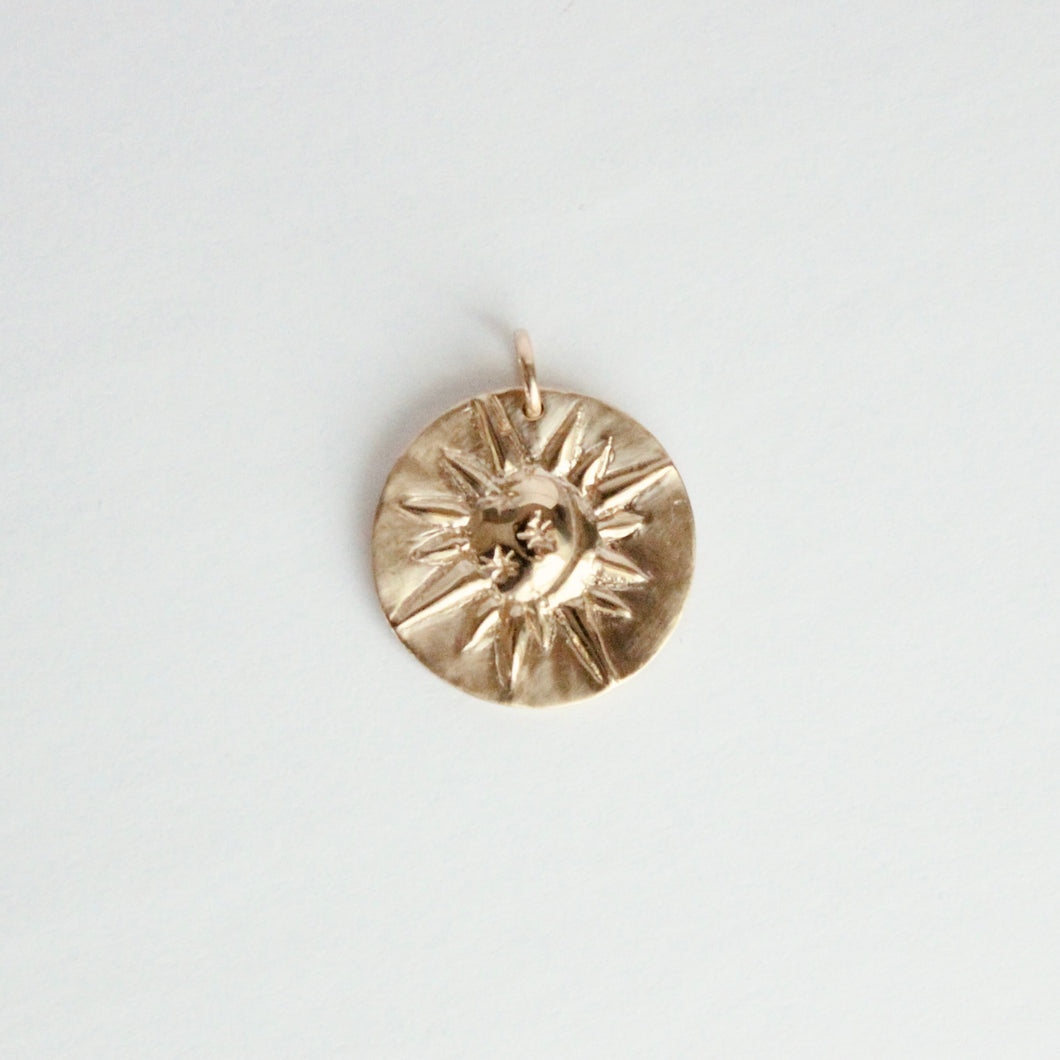 talayee fine jewelry's sun moon and stars pendant in 14k gold