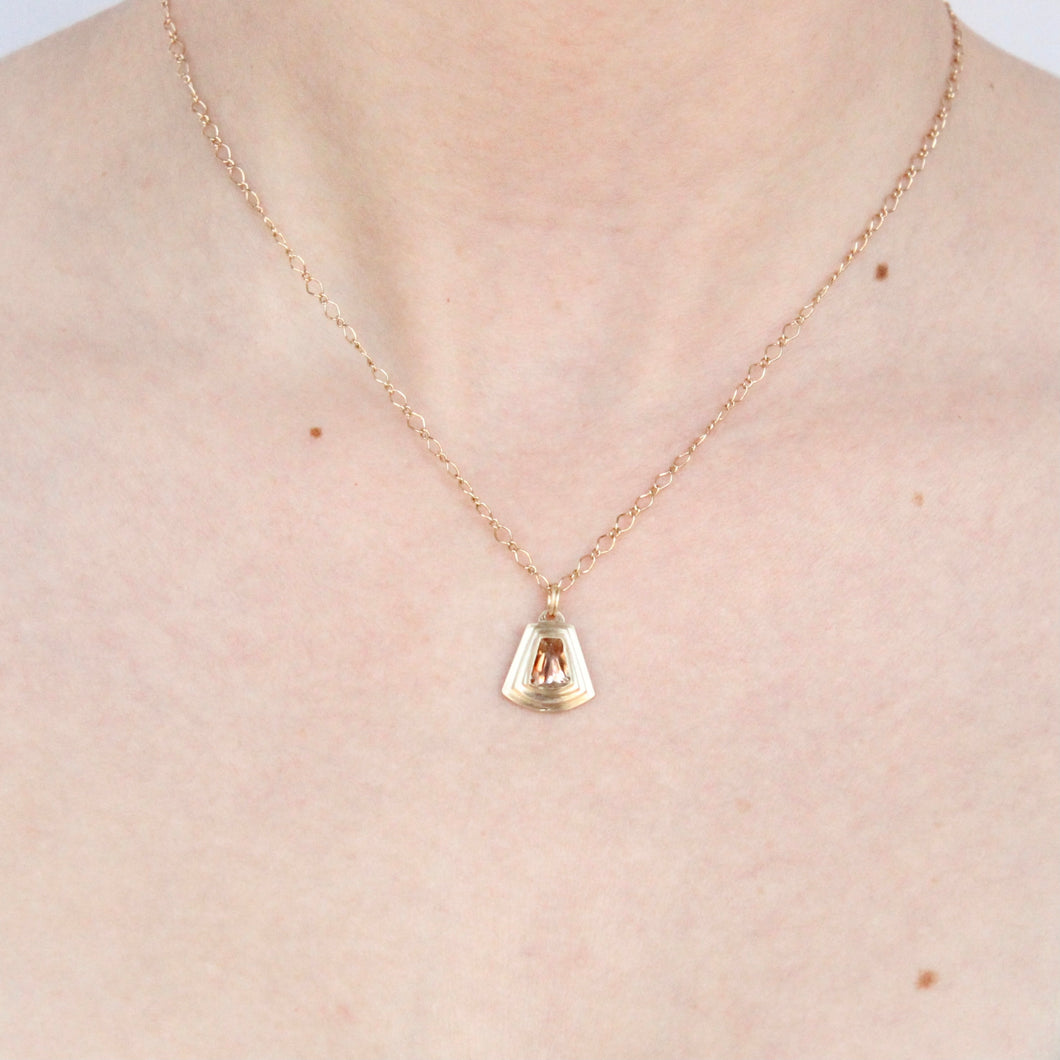 talayee fine jewelry persepolis pendant featuring a fancy cut sunstone set in 14k gold.