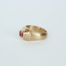 Load image into Gallery viewer, 14k gold bezel set pink sapphire ring for women
