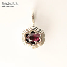 Load image into Gallery viewer, Silver Bloom pendant with a rhodolite garnet by Talayee Fine jewelry on a white background
