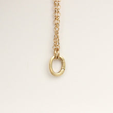 Load image into Gallery viewer, 14k gold oval charm clasp with push closure
