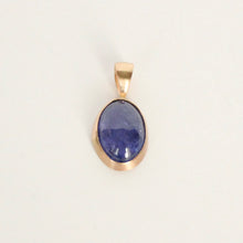 Load image into Gallery viewer, 14k gold tanzanite oval pendant. Prounis gemstone pendant on sale.
