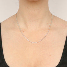 Load image into Gallery viewer, 2mm silver snake chain on model
