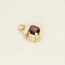 Load image into Gallery viewer, handmade 14k gold pendant featuring a bezel set purple spinel
