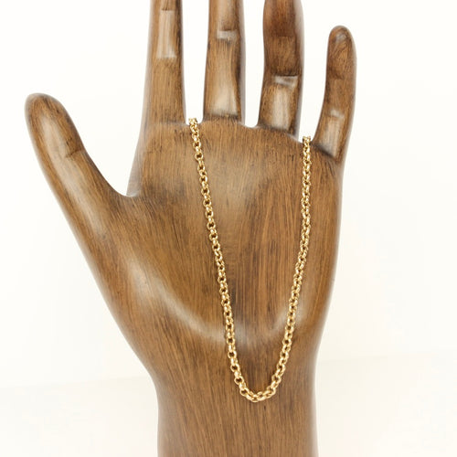 14k gold 20' rolo chain on figure
