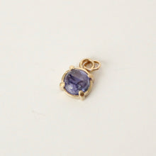 Load image into Gallery viewer, 14k gold tanzanite charm on white background
