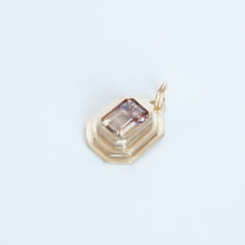 Load image into Gallery viewer, 14k yellow matte gold and emerald cut ametrine handmade pendant
