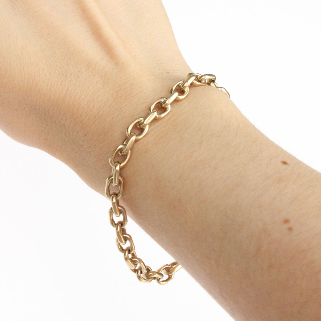 vintage 14k gold danish biker link bracelet on figure