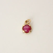 Load image into Gallery viewer, 14k yellow gold and star ruby charm pendant
