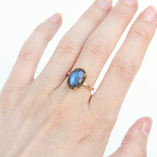 Load image into Gallery viewer, 14k gold labradorite bauble cocktail ring one of a kind handmade in san francisco
