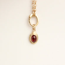 Load image into Gallery viewer, 14k gold oval charm clasp with push closure
