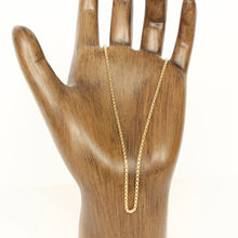 Load image into Gallery viewer, 14k yellow gold 18&quot; long box chain on figure
