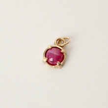 Load image into Gallery viewer, 14k gold star ruby charm for charm necklace
