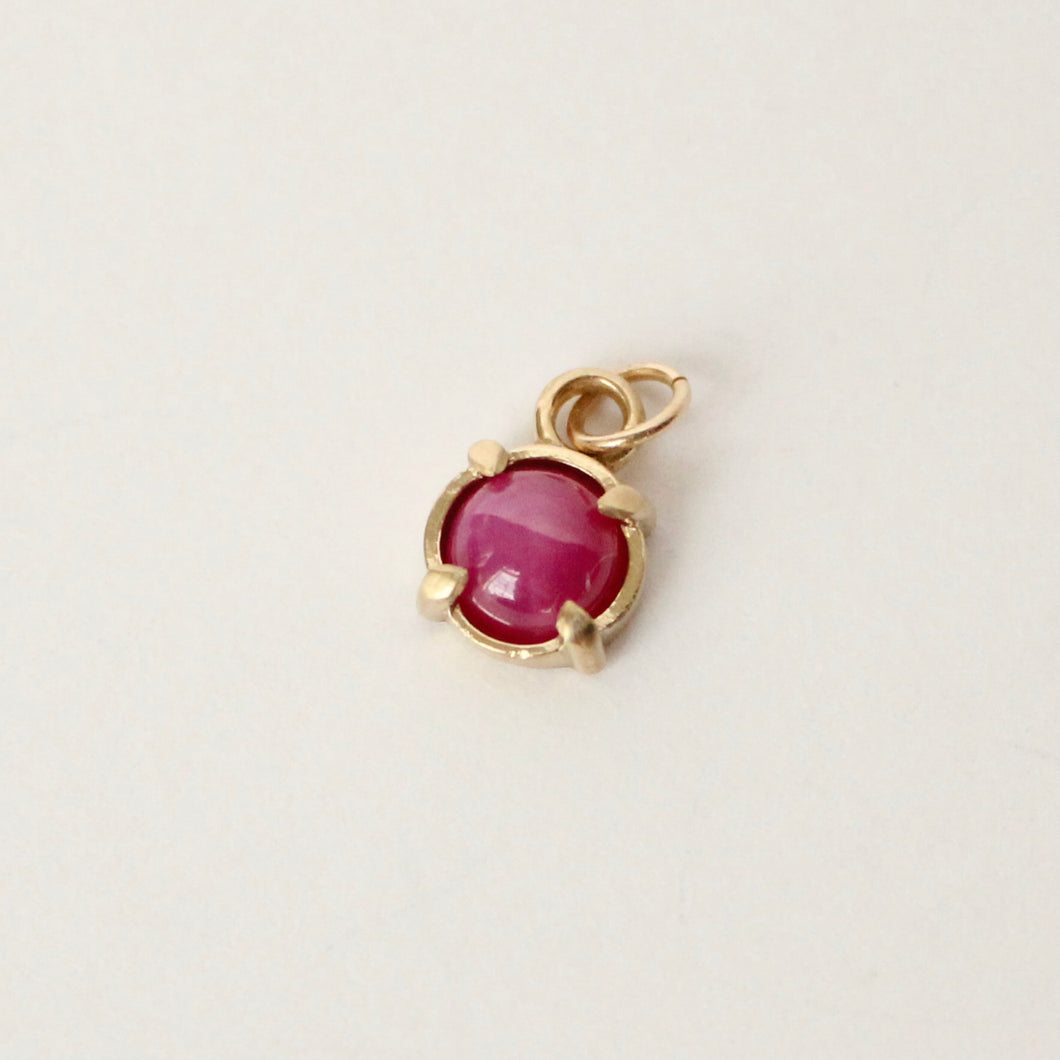 14k gold star ruby charm for charm necklace