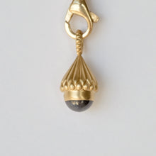 Load image into Gallery viewer, Talayee Fine Jewelry's Atousa Bell Pendant featuring a diamond cabochon set in 18k gold with the signature texture design shown on a white background

