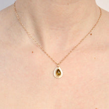 Load image into Gallery viewer, 14k gold and green tourmaline pendant from talayee fine jewelry&#39;s persepolis collection
