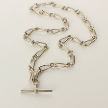 Load image into Gallery viewer, Vintage Albert Chain in sterling silver on white background
