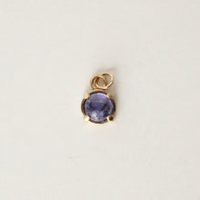 Load image into Gallery viewer, 14k yellow gold tanzanite charm for charm necklace
