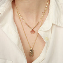 Load image into Gallery viewer, necklace layering style with a 14k yellow gold 2.5mm snake chain
