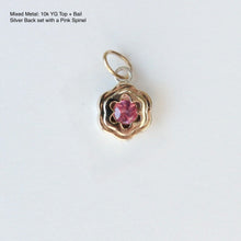 Load image into Gallery viewer, Gold pendant with pink gemstone on a white background
