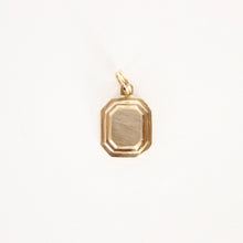 Load image into Gallery viewer, Talayee Fine Jewelry&#39;s handmade Persepolis charm pendant is a solid 14k gold engraveable geometric pendant.
