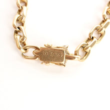 Load image into Gallery viewer, vintage 14k gold danish biker link bracelet clasp closeup on white background
