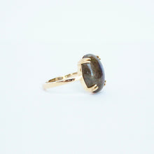 Load image into Gallery viewer, one of a kind 14k gold double prong cocktail ring with labradorite
