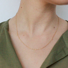 Load image into Gallery viewer, 14k gold 18&quot; long layering chain necklace on figure. Affordable jewelry shop San Francisco.
