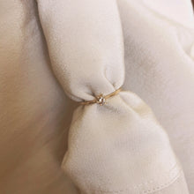 Load image into Gallery viewer, womens champagne diamond vow ring set in 14k solid gold. ring on right ring finger man
