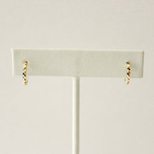 Load image into Gallery viewer, 14k solid gold huggie earrings. This is how talayee does jewelry
